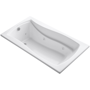 Kohler K-1224-CB Mariposa Collection 66" Drop In Jetted Whirlpool Bath Tub with Reversible Drain White Tub Whirlpool Drop-In