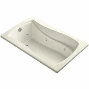 Kohler K-1239-CB Mariposa Collection 60" Drop In Jetted Whirlpool Bath Tub with Reversible Drain Biscuit Tub Whirlpool Drop-In