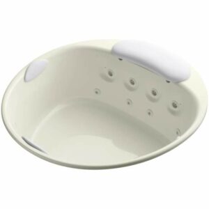 Kohler K-1394-H3 Riverbath Collection 66" Drop In Jetted Whirlpool Bath Tub with Reversible Drain Biscuit Tub Whirlpool Drop-In