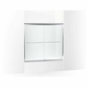 Kohler K-702204-6L Fluence 54-5/8 - 59-5/8" W X 55-1/2" H Sliding Bath Door With 1/4" Thick Crystal Clear Glass Bright Polished Silver Showers Shower