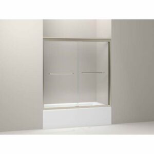 Kohler K-702205-L Fluence 3/8" Thick Glass Bypass Bath Door 59-5/8" W x 58-5/16" H Anodized Brushed Bronze Showers Shower Doors Bypass