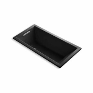 Kohler Underscore Rectangle 60"x30" Drop-In Vibracoustic Bath, Black