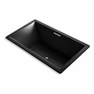 Kohler Underscore Rectangle 72"x42" Drop-In Bath & Center Drain, Black