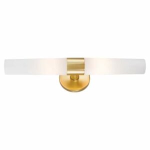 Kovacs P5042 Saber 2 Light 20" Wide Bath Bar with Etched Opal Glass Shade Honey Gold Indoor Lighting Bathroom Fixtures Bath Bar