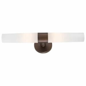 Kovacs P5042 Saber 2 Light 20" Wide Bath Bar with Etched Opal Glass Shade Painted Copper Bronze Patina Indoor Lighting Bathroom Fixtures Bath Bar