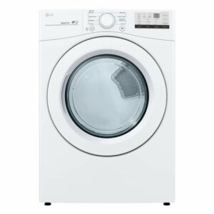 LG DLE3400 27 Inch Wide 7.4 Cu Ft. Energy Star Rated Electric Dryer White Laundry Appliances Dryers Electric Dryers