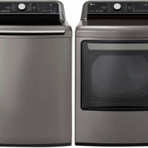 LG Graphite Steel Top Load Washer with Gas TurboSteam Dryer Package