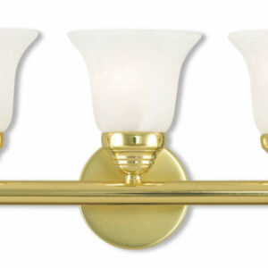 LIVEX LIGHTING 1063-02 Neptune 3-Light Bath Vanity, Polished Brass