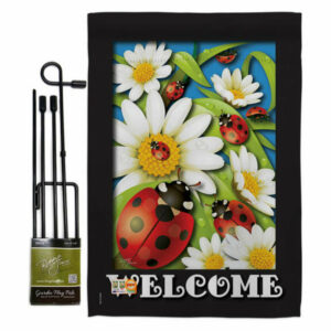 Ladybug Heaven Garden Friends Bugs & Frogs Garden Flag Set