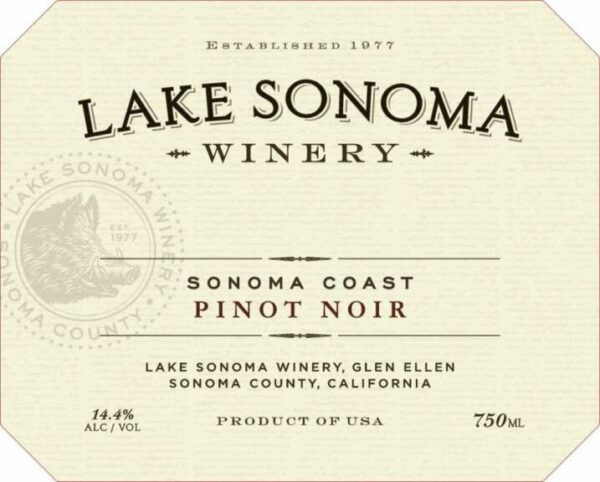 Lake Sonoma Winery 2018 Sonoma Coast Pinot Noir - Red Wine