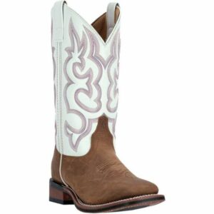 Laredo Women's Mesquite Leather Western Boots Brown/White, 6.5 - Women's Ropers at Academy Sports - 5621