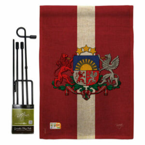 Latvia Flags of the World Nationality Garden Flag Set