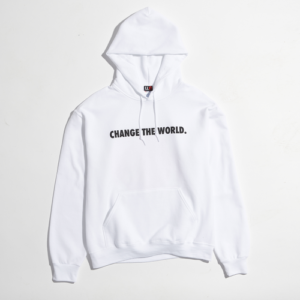 Live Life Nice Mens Live Life Nice Change The World Pullover Hoodie - Mens White/Red Size S