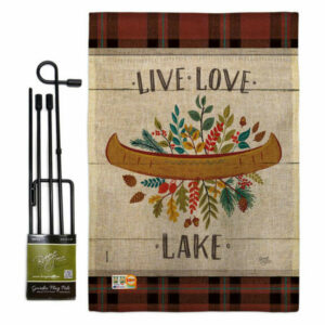 Live Love Lake Nature Outdoor Garden Flag Set