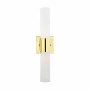 Livex Lighting 10102 Aero 2 Light 5" Wide Bath Bar Polished Brass Indoor Lighting Bathroom Fixtures Bath Bar