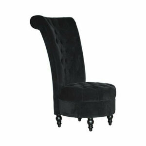 Living Room Accent Velvet Chair 45" Tufted - Black