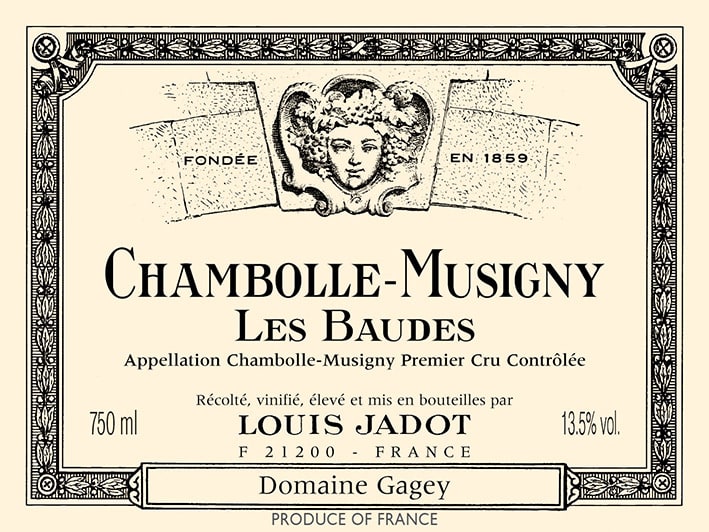 Louis Jadot 2017 Chambolle-Musigny Les Baudes Domaine Gagey Premier Cru - Pinot Noir Red Wine