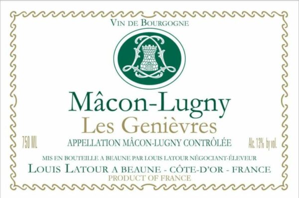 Louis Latour 2018 Macon-Lugny Les Genievres - Chardonnay White Wine