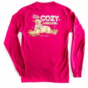 Love & Pineapples Womens Its Cozy Season Graphic Long Sleeve T-Shirt Pink Dark, X-Large - Women's Graphic Tops at Academy Sports