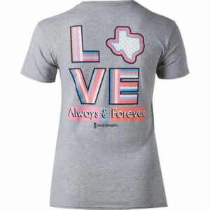 Love & Pineapples Womens Love TX Always and Forever Graphic T-Shirt Gray Light, Small - Women's Graphic Tops at Academy Sports