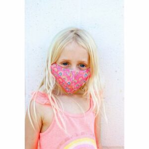 Love & Pineapples Youth Coral Rainbows Face Mask Pink Bright/Biright Orange - Girl's Athletic Headwear/Accessories at Academy Sports