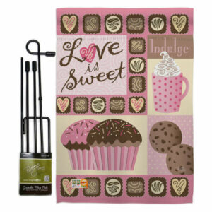 Love is Sweet Spring Valentines Garden Flag Set