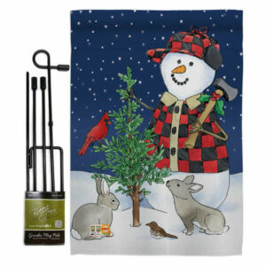 Lumberjack Snowmen Winter Winter Wonderland Garden Flag Set