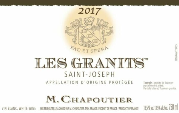 M. Chapoutier 2017 Saint-Joseph Blanc Les Granits - Marsanne White Wine