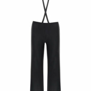 MARINE SERRE STRAPPED WAIST BODY-CON TROUSERS S Black