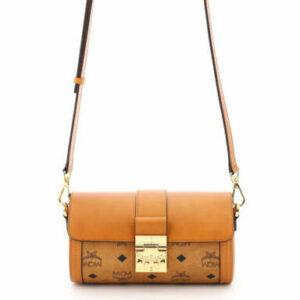 MCM CYLINDER TRACY VISETOS BAG OS Brown, Black Leather