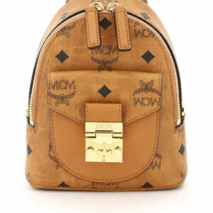 MCM MINI BAG VISETOS PATRICIA BACKPACK OS Brown, Black Leather