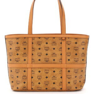 MCM VISETOS DELMY MEDIUM TOTE BAG OS Brown, Black Cotton