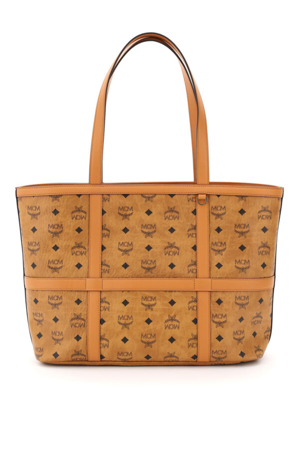 MCM VISETOS DELMY MEDIUM TOTE BAG OS Brown, Black Cotton