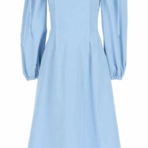 MSGM MIDI DRESS WITH PINTUCKS 38 Light blue Cotton