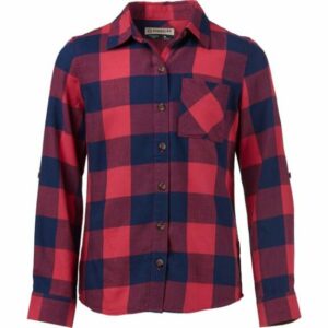 Magellan Outdoors Girls' Willow Creek Button-Down Flannel Shirt Pink/Blue, Large - Girls Outdoor Tops at Academy Sports