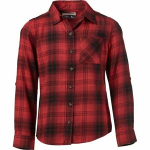 Magellan Outdoors Girls' Willow Creek Button-Down Flannel Shirt Red Dark, X-Large - Girls Outdoor Tops at Academy Sports