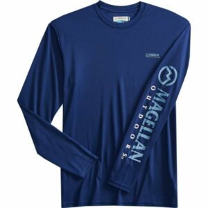 Magellan Outdoors Men's Casting Crew Long Sleeve Fishing Shirt Blue/Blue Heaven/White, X-Large - Men's Fishing Tops at Academy Sports