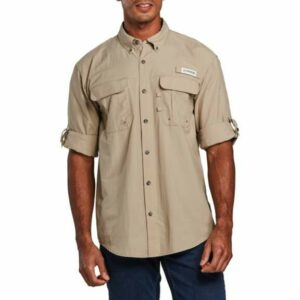 Magellan Outdoors Men's Laguna Madre Solid Long Sleeve Fishing Shirt Brown, 5X-Large - Men's Fishing Tops at Academy Sports