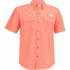 Magellan Outdoors Men's Laguna Madre Solid Short Sleeve Fishing Shirt Sugar Coral, 3X-Large - Men's Fishing Tops at Academy Sports