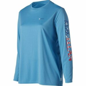 Magellan Outdoors Women's Caddo Lake Logo Long Sleeve Plus Size Fishing T-Shirt Bright Blue, 1X - Women's Outdoor Short-Sleeve Tops