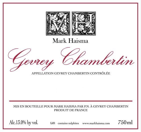 Mark Haisma 2016 Gevrey-Chambertin - Pinot Noir Red Wine