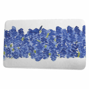 Market Flowers Flower Bell Bunch Floral Print Bath Mat, Blue, 17"x24"