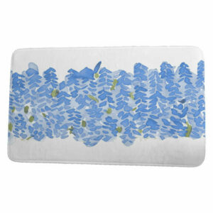 Market Flowers Flower Bell Bunch Floral Print Bath Mat, Light Blue, 21