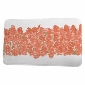 Market Flowers Flower Bell Bunch Floral Print Bath Mat, Peach, 17"x24"