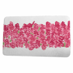 Market Flowers Flower Bell Bunch Floral Print Bath Mat, Pink, 21"x34"