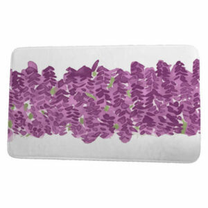 Market Flowers Flower Bell Bunch Floral Print Bath Mat, Purple, 17"x24