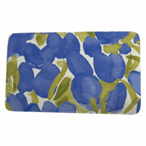 Market Flowers Sunset Tulip Floral Print Bath Mat, Blue, 17"x24"