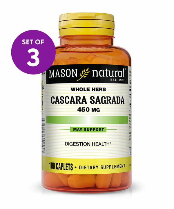 Mason Natural Vitamins & Supplements - 100-Ct. Cascara Sagrada 450-Mg. Caplets - Set of three