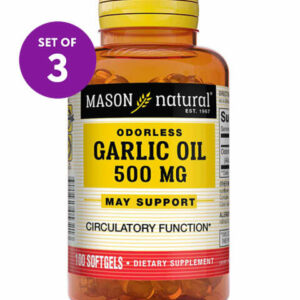 Mason Natural Vitamins & Supplements - 100-Ct. Garlic Oil 500 Odorless Dietary Supplement - Set of Three