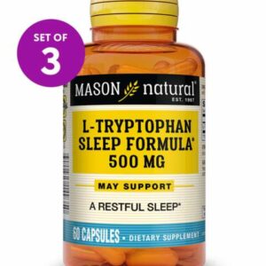 Mason Natural Vitamins & Supplements - 60-Ct L-Tryptophan Sleep Formula Capsules - Set of Three